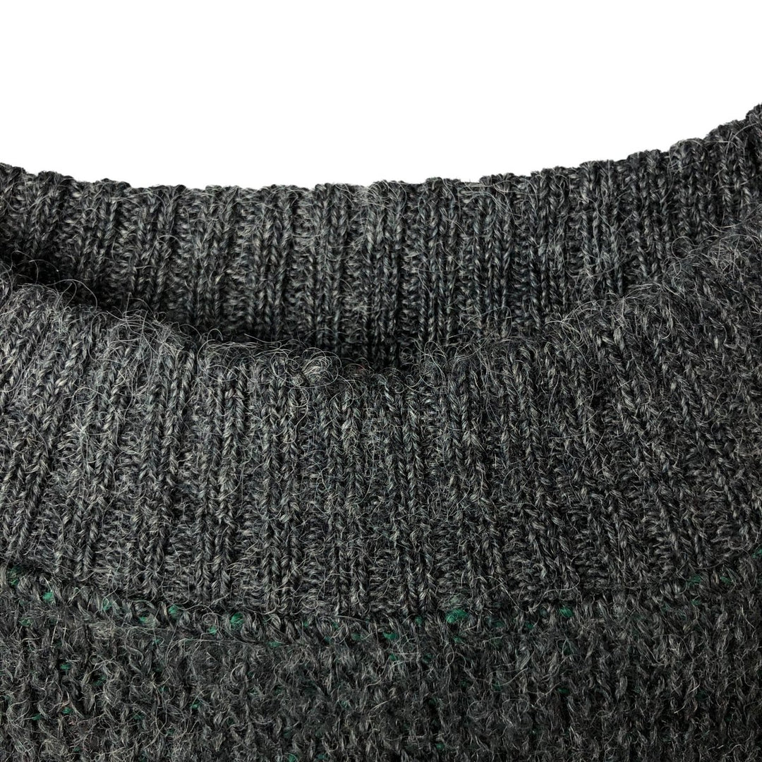 St. Michael all-over print mock neck alpaca-blend acrylic knit sweater, made in the UK, men's size XXXL. acrylic Charcoal Vintage Second Hand