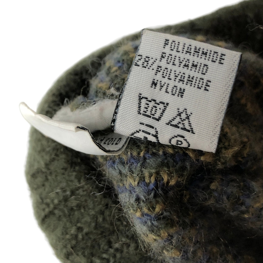 Vintage 1980'S Benetton all-over print mohair-blend acrylic knit sweater, made in Italy, men's size XL mohair Khaki type Vintage Second Hand