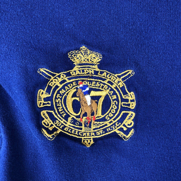 Ralph Lauren POLO by Ralph Lauren long sleeve rugby shirt, men's size L cotton blue type Vintage Second Hand