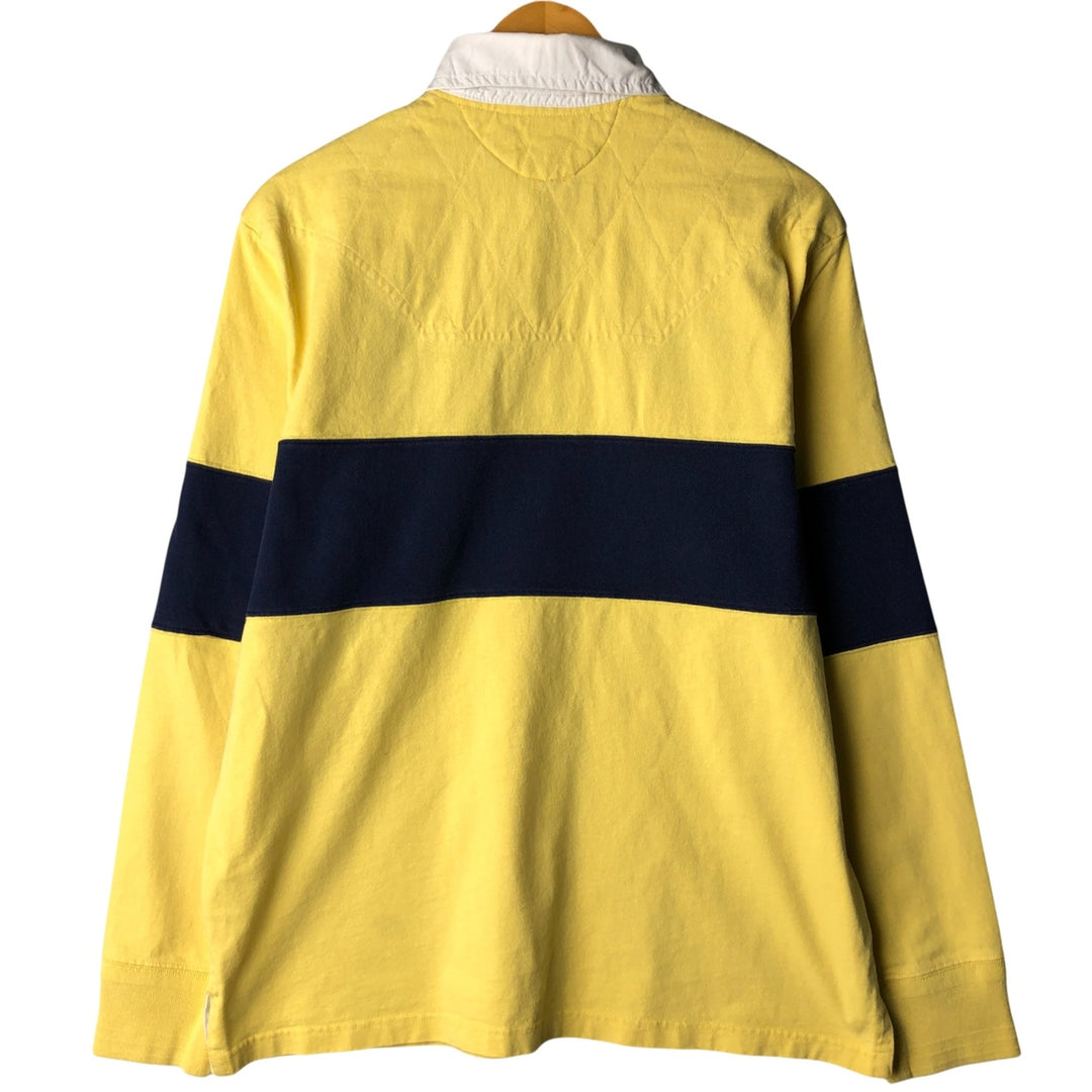 Ralph Lauren POLO by Ralph Lauren CUSTOM FIT long sleeve rugby shirt, men's size L cotton yellow type Vintage Second Hand