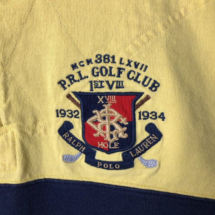 Ralph Lauren POLO by Ralph Lauren CUSTOM FIT long sleeve rugby shirt, men's size L cotton yellow type Vintage Second Hand