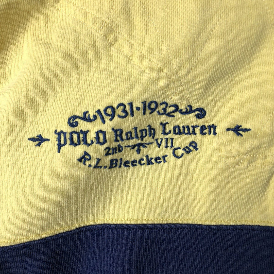 Ralph Lauren POLO by Ralph Lauren CUSTOM FIT long sleeve rugby shirt, men's size L cotton yellow type Vintage Second Hand
