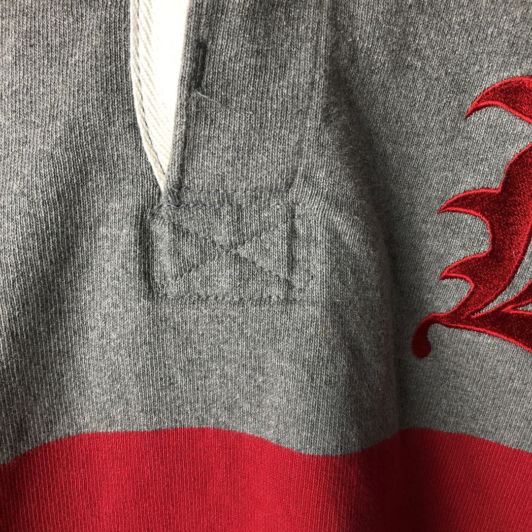 Vintage 90s-00'S BARBARIAN striped hooded long-sleeved rugby shirt, made in Canada, size L, men's cotton red type Vintage Second Hand