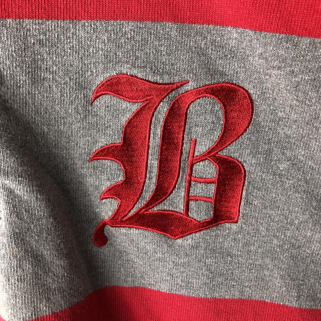 Vintage 90s-00'S BARBARIAN striped hooded long-sleeved rugby shirt, made in Canada, size L, men's cotton red type Vintage Second Hand