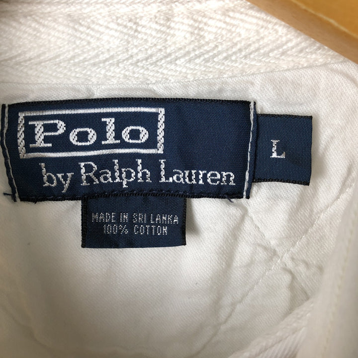 Ralph Lauren POLO by Ralph Lauren long sleeve rugby shirt, men's size L cotton white type Vintage Second Hand