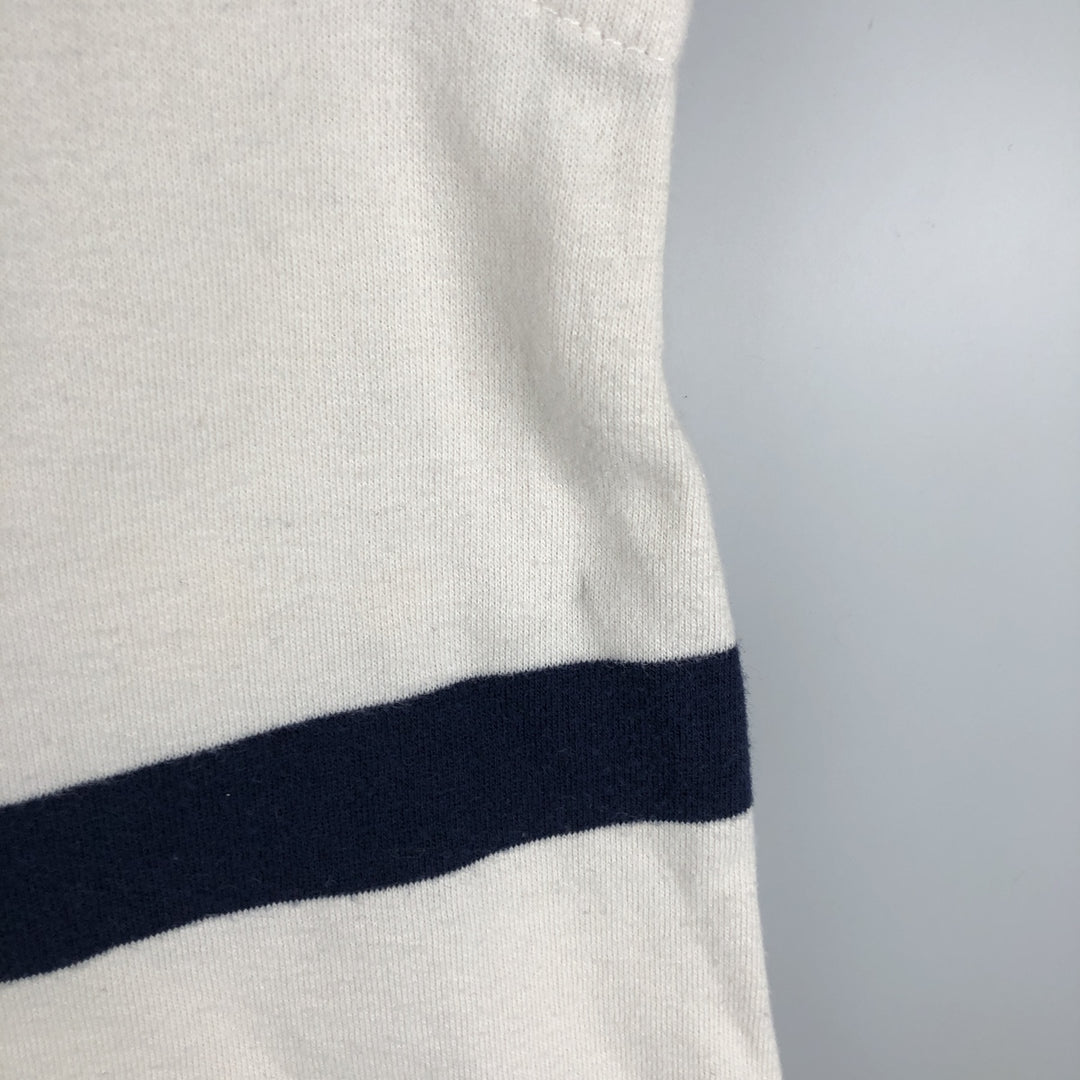 Ralph Lauren POLO by Ralph Lauren CUSTOM FIT Border Pattern Long Sleeve Rugby Shirt Men's L size cotton white type Vintage Second Hand