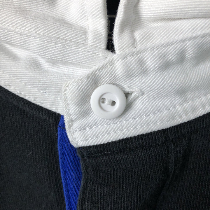 Ralph Lauren POLO by Ralph Lauren CUSTOM FIT long sleeve rugby shirt, men's size L cotton black type Vintage Second Hand