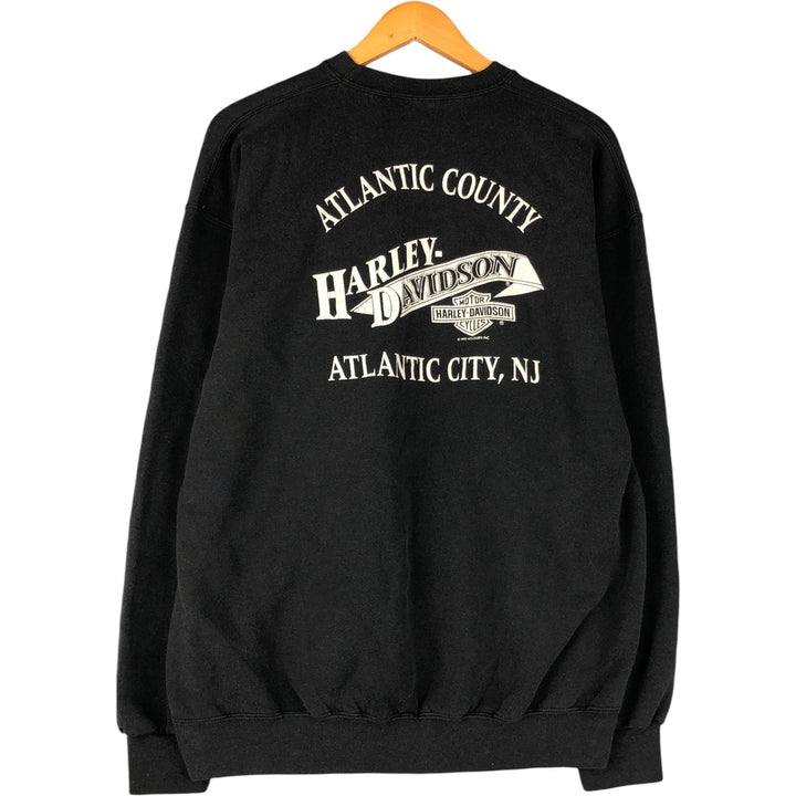 90'S Harley-Davidson Eagle Pattern Advertising Sweatshirt, Made in USA, Men's XL cotton black type Vintage Second Hand