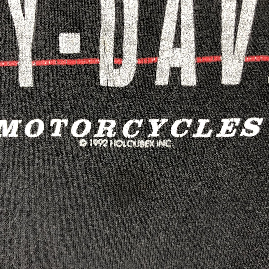 90'S Harley-Davidson Eagle Pattern Advertising Sweatshirt, Made in USA, Men's XL cotton black type Vintage Second Hand