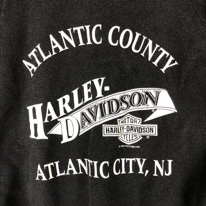 90'S Harley-Davidson Eagle Pattern Advertising Sweatshirt, Made in USA, Men's XL cotton black type Vintage Second Hand