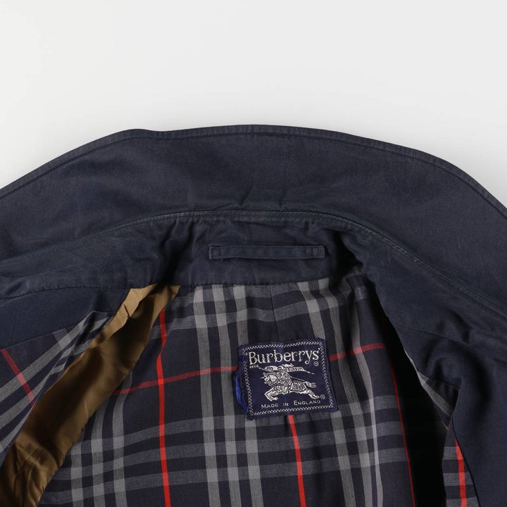 Burberry trench coat, made in England, size M cotton navy blue type Vintage Second Hand