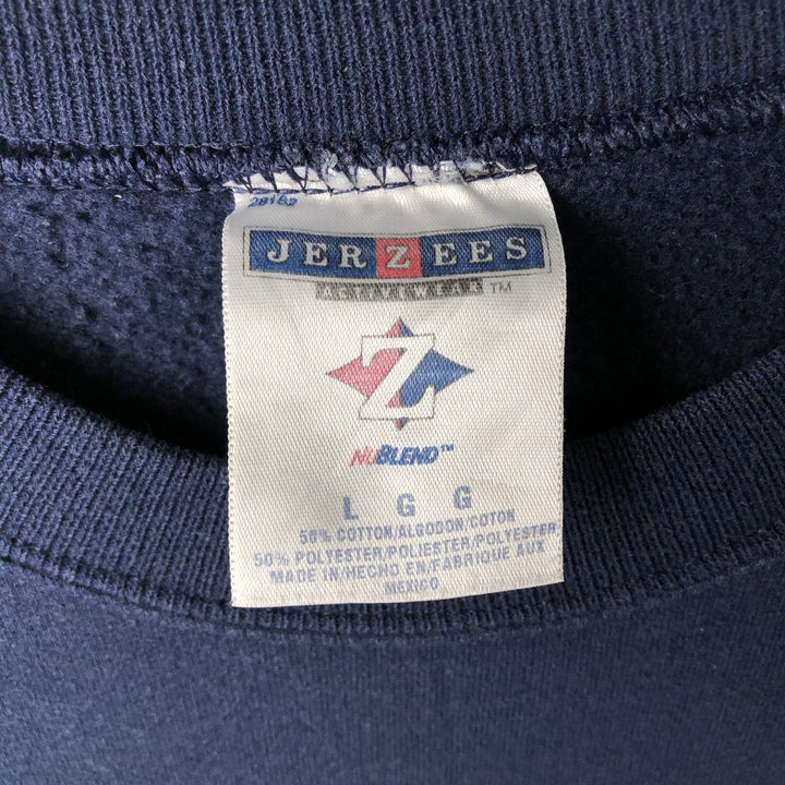 Vintage 90'S Jerzees KSCQ-FM Radio Print Sweatshirt, Men's Size Large cotton navy blue type Vintage Second Hand
