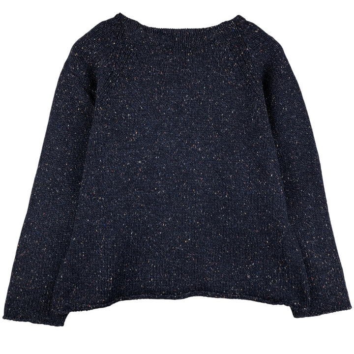 WOOLRICH V-neck colored nep wool knit sweater, men's size M wool navy blue type Vintage Second Hand