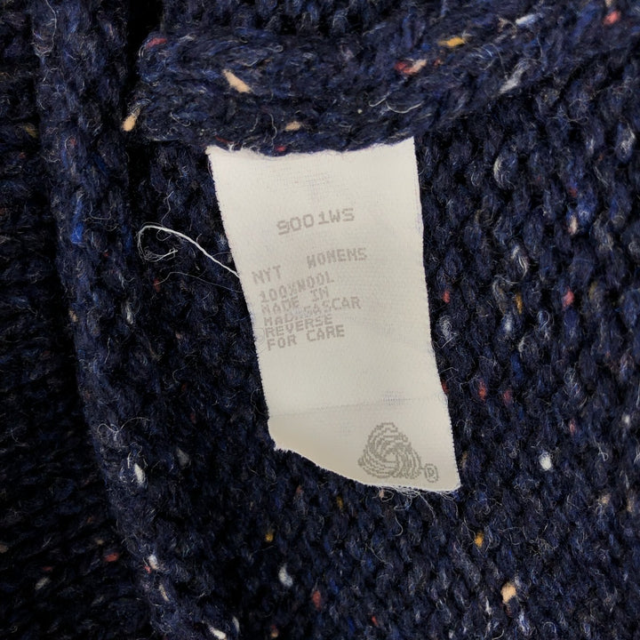 WOOLRICH V-neck colored nep wool knit sweater, men's size M wool navy blue type Vintage Second Hand