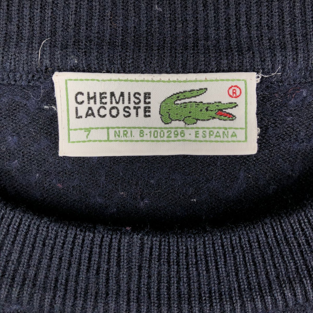 Vintage 1980'S Lacoste Chemise French Lacoste wool and acrylic knit sweater, size 7, men's XXL. wool navy blue type Vintage Second Hand
