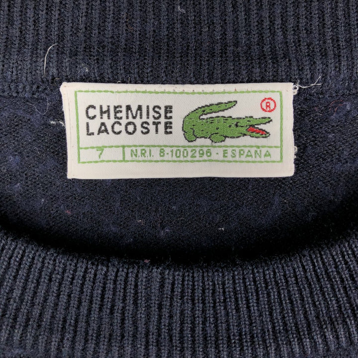 Vintage 1980'S Lacoste Chemise French Lacoste wool and acrylic knit sweater, size 7, men's XXL. wool navy blue type Vintage Second Hand
