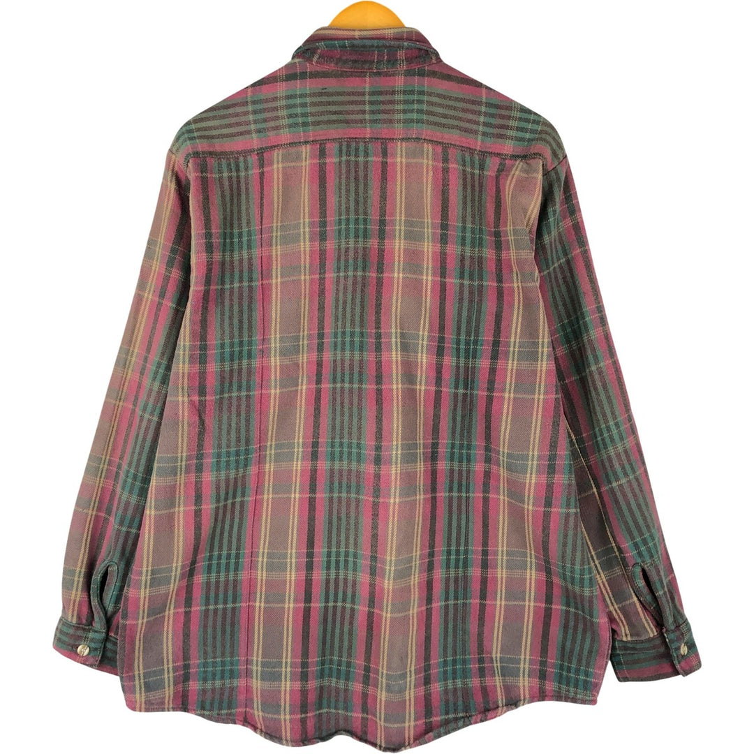 90'S Five Brother Long Sleeve Flannel Check Shirt Men's XL Vintage unclear purple type Vintage Second Hand