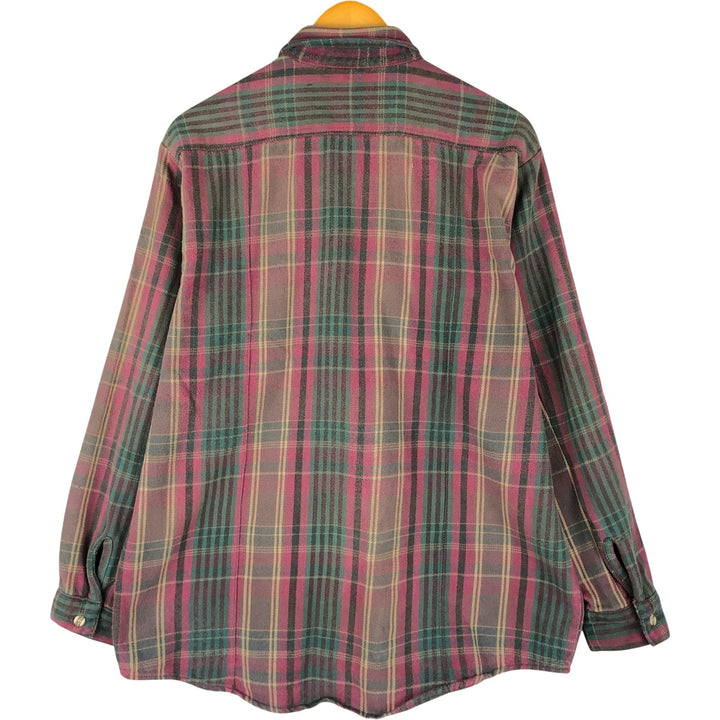 90'S Five Brother Long Sleeve Flannel Check Shirt Men's XL Vintage unclear purple type Vintage Second Hand