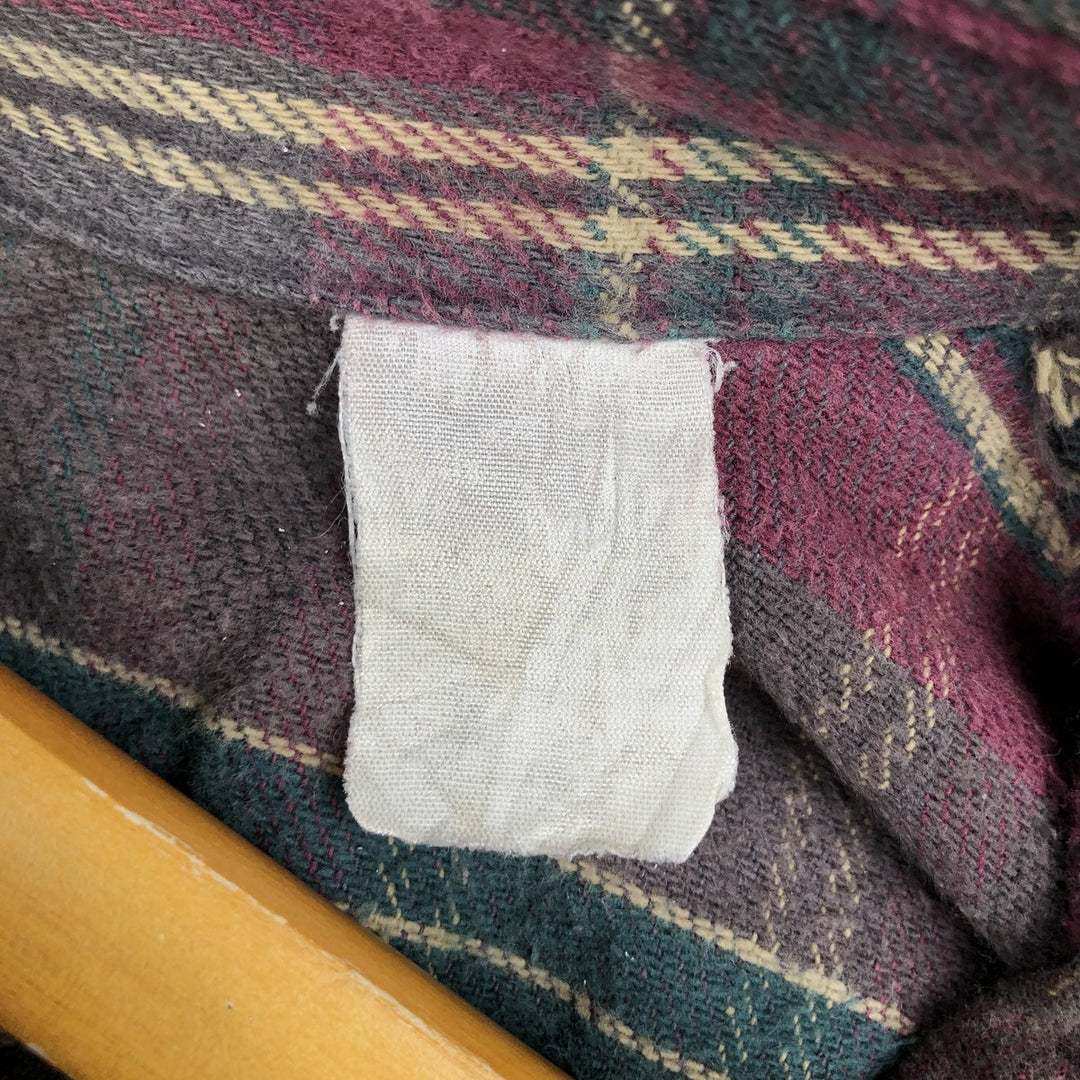 90'S Five Brother Long Sleeve Flannel Check Shirt Men's XL Vintage unclear purple type Vintage Second Hand