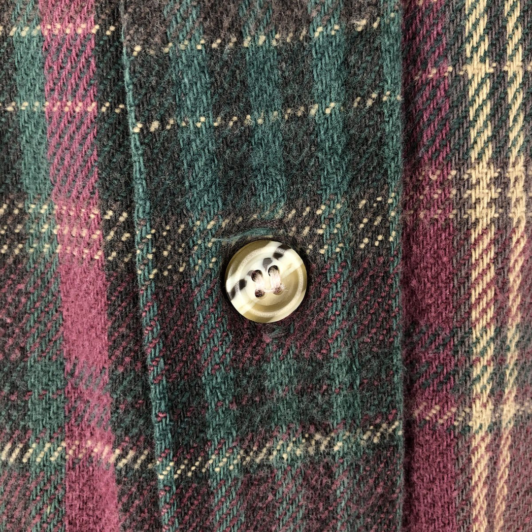 90'S Five Brother Long Sleeve Flannel Check Shirt Men's XL Vintage unclear purple type Vintage Second Hand