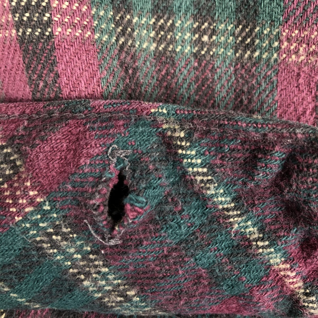 90'S Five Brother Long Sleeve Flannel Check Shirt Men's XL Vintage unclear purple type Vintage Second Hand