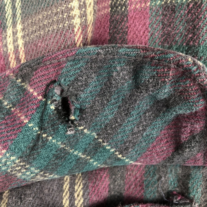 90'S Five Brother Long Sleeve Flannel Check Shirt Men's XL Vintage unclear purple type Vintage Second Hand