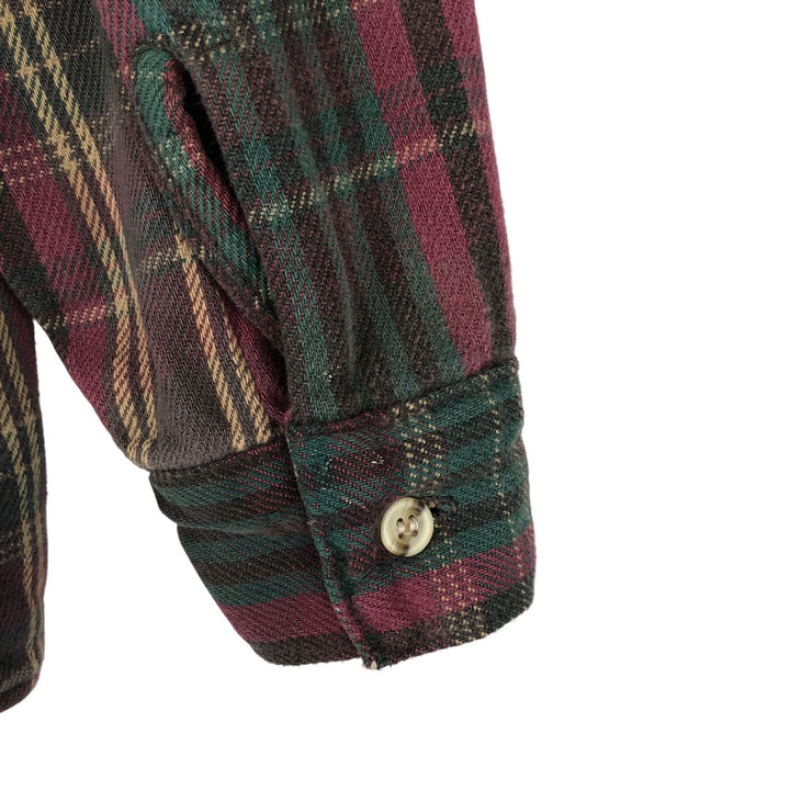 90'S Five Brother Long Sleeve Flannel Check Shirt Men's XL Vintage unclear purple type Vintage Second Hand