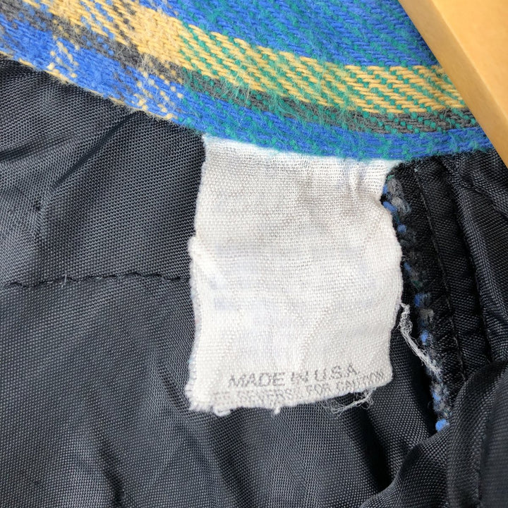 90'S Five Brother Long Sleeve Heavy Flannel Check Shirt Made in USA Men's XL Vintage unclear blue type Vintage Second Hand