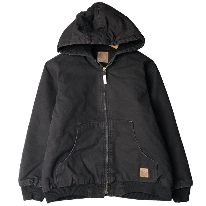 BERNE Active Jacket Type Padded Duck Full Zip Hoodie, Women's Size L cotton black type Vintage Second Hand