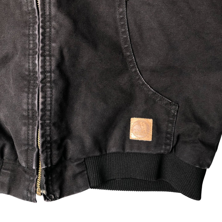 BERNE Active Jacket Type Padded Duck Full Zip Hoodie, Women's Size L cotton black type Vintage Second Hand