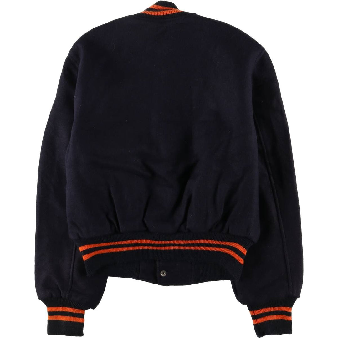 Vintage 1970'S Hutchers padded wool varsity jacket, size L, women's wool navy blue type Vintage Second Hand