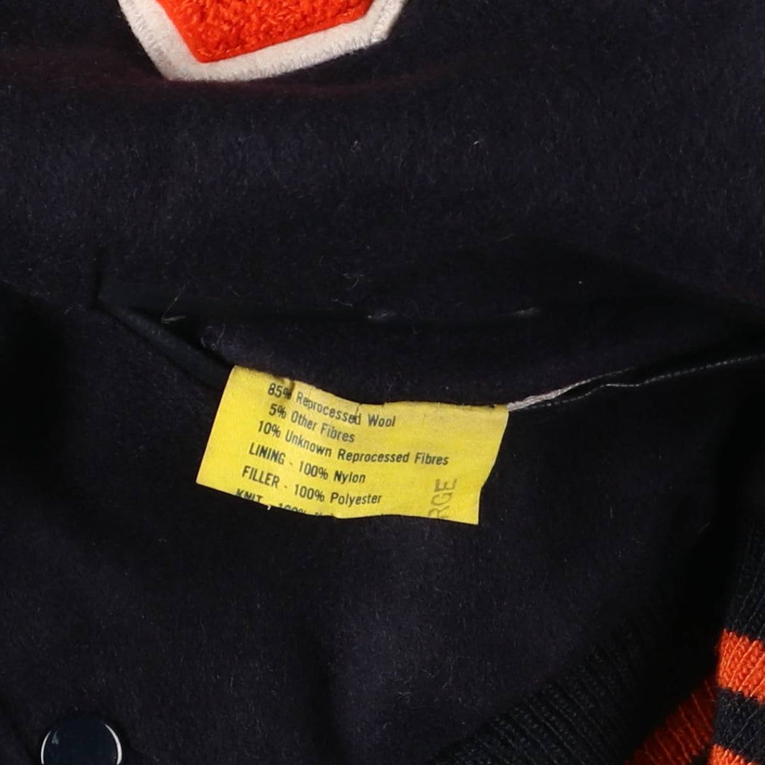 Vintage 1970'S Hutchers padded wool varsity jacket, size L, women's wool navy blue type Vintage Second Hand
