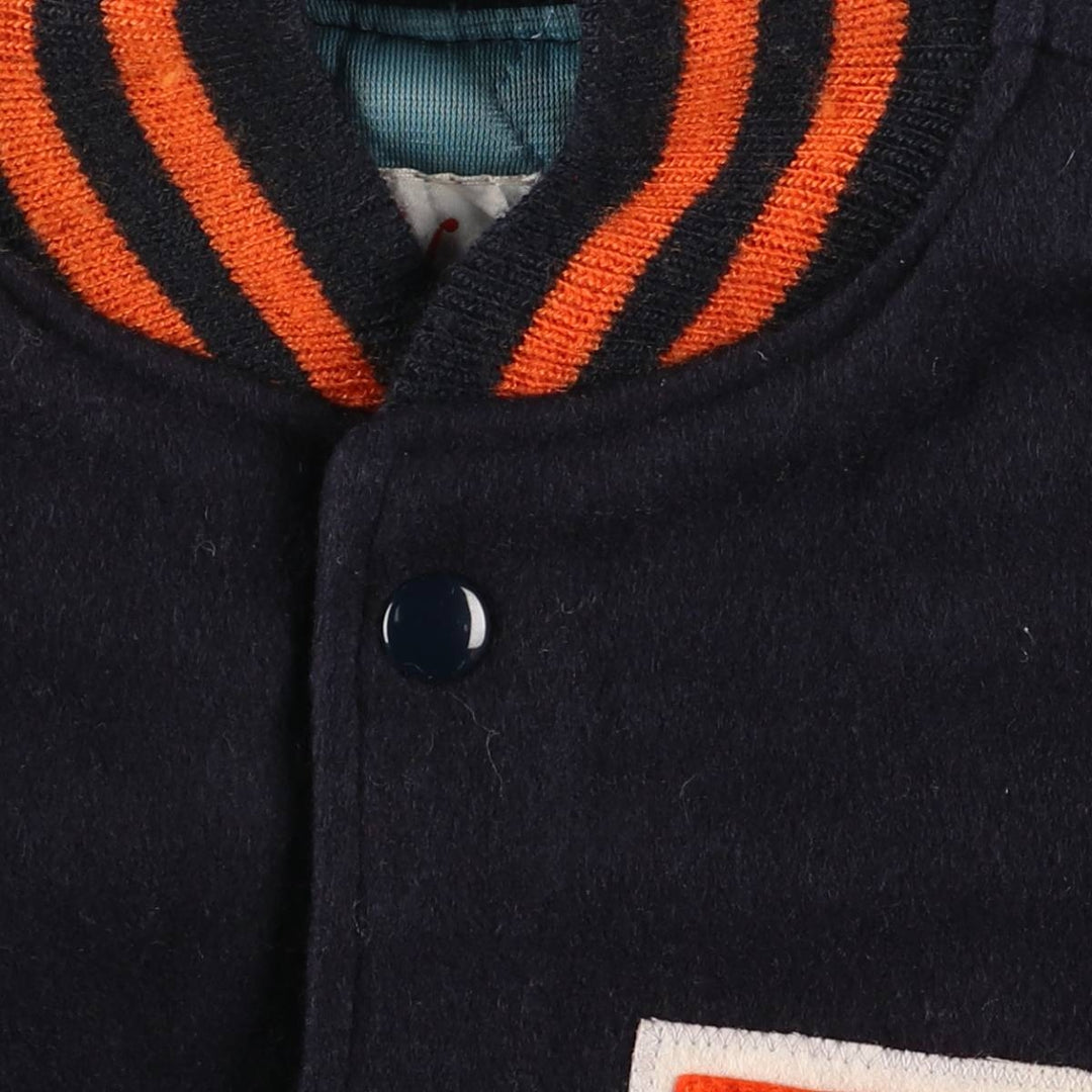 Vintage 1970'S Hutchers padded wool varsity jacket, size L, women's wool navy blue type Vintage Second Hand