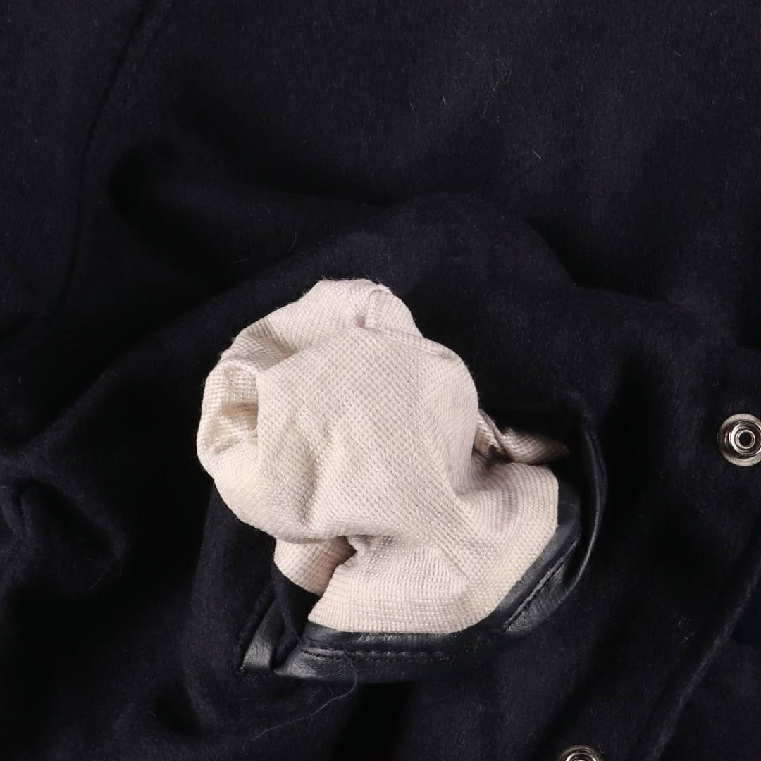 Vintage 1970'S Hutchers padded wool varsity jacket, size L, women's wool navy blue type Vintage Second Hand