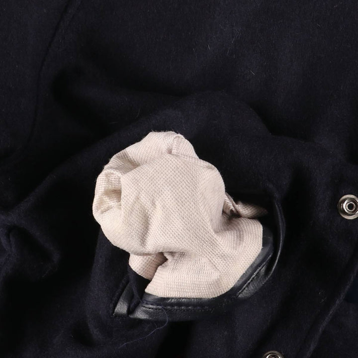 Vintage 1970'S Hutchers padded wool varsity jacket, size L, women's wool navy blue type Vintage Second Hand