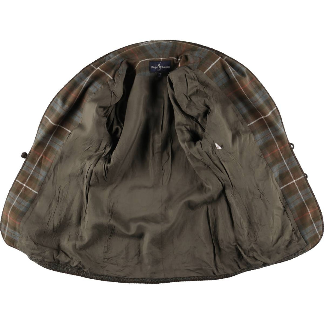 Vintage 90'S Ralph Lauren herringbone wool half coat, made in the USA, size M. wool brown type Vintage Second Hand