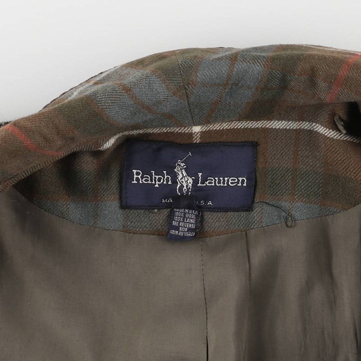 Vintage 90'S Ralph Lauren herringbone wool half coat, made in the USA, size M. wool brown type Vintage Second Hand