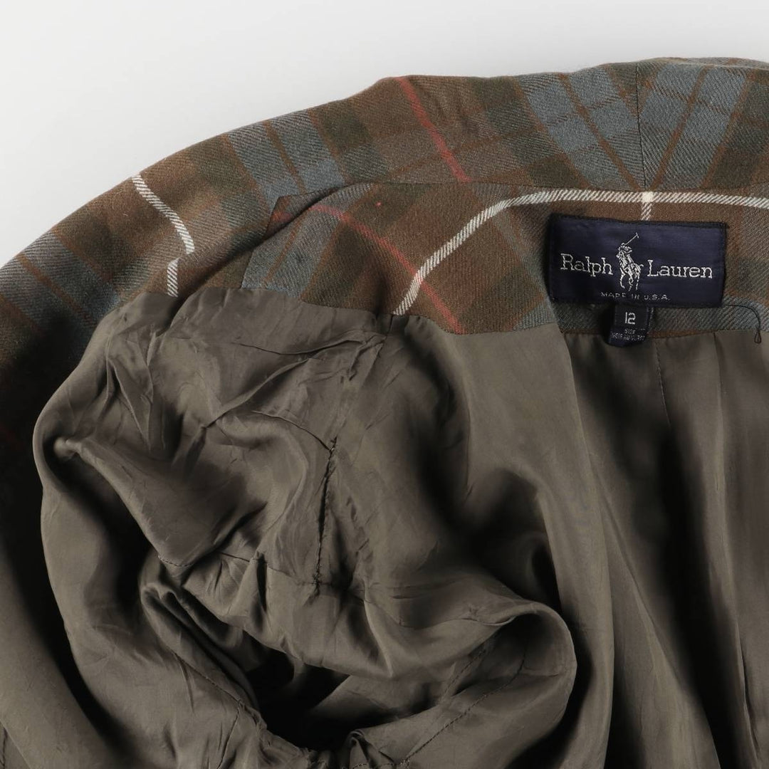 Vintage 90'S Ralph Lauren herringbone wool half coat, made in the USA, size M. wool brown type Vintage Second Hand