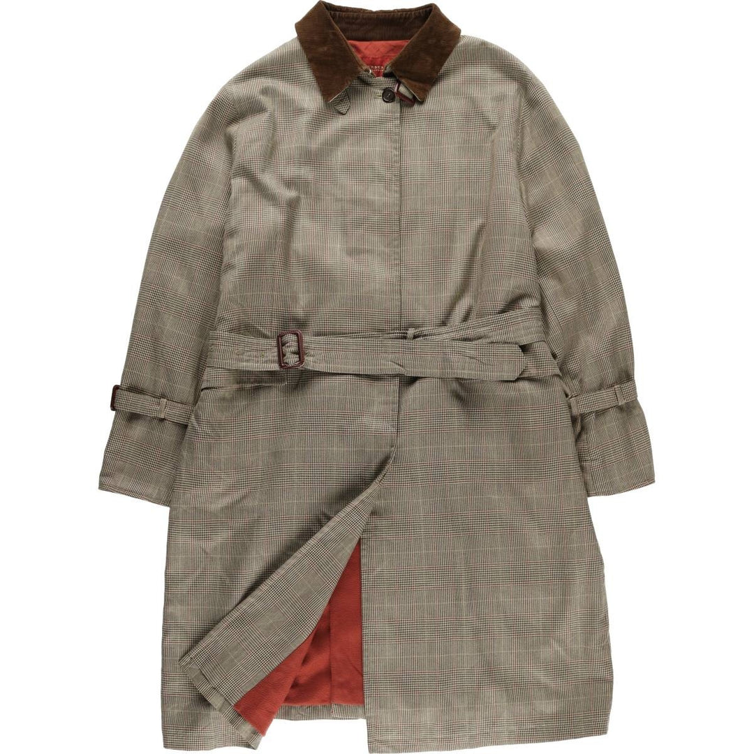 Burberry's BURBERRY LONDON Gun Club Check Balmacaan Coat, Women's Size L polyester Beige type Vintage Second Hand