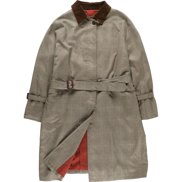 Burberry's BURBERRY LONDON Gun Club Check Balmacaan Coat, Women's Size L polyester Beige type Vintage Second Hand