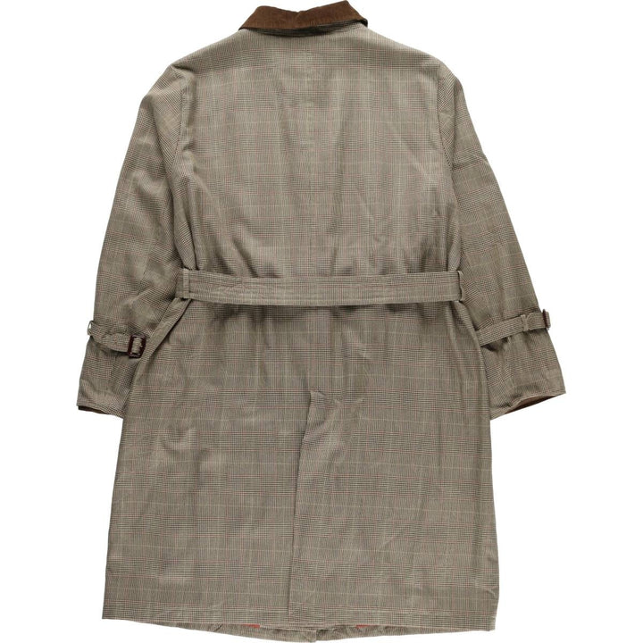 Burberry's BURBERRY LONDON Gun Club Check Balmacaan Coat, Women's Size L polyester Beige type Vintage Second Hand