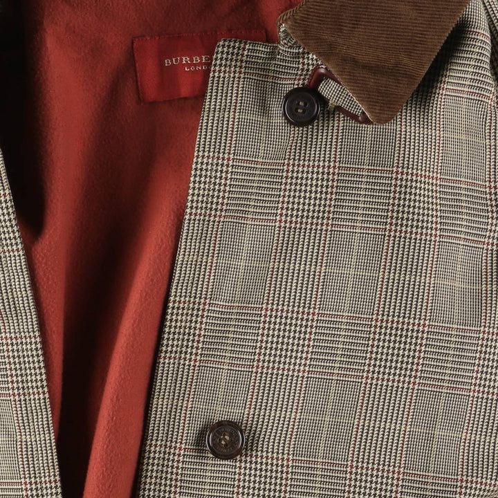 Burberry's BURBERRY LONDON Gun Club Check Balmacaan Coat, Women's Size L polyester Beige type Vintage Second Hand