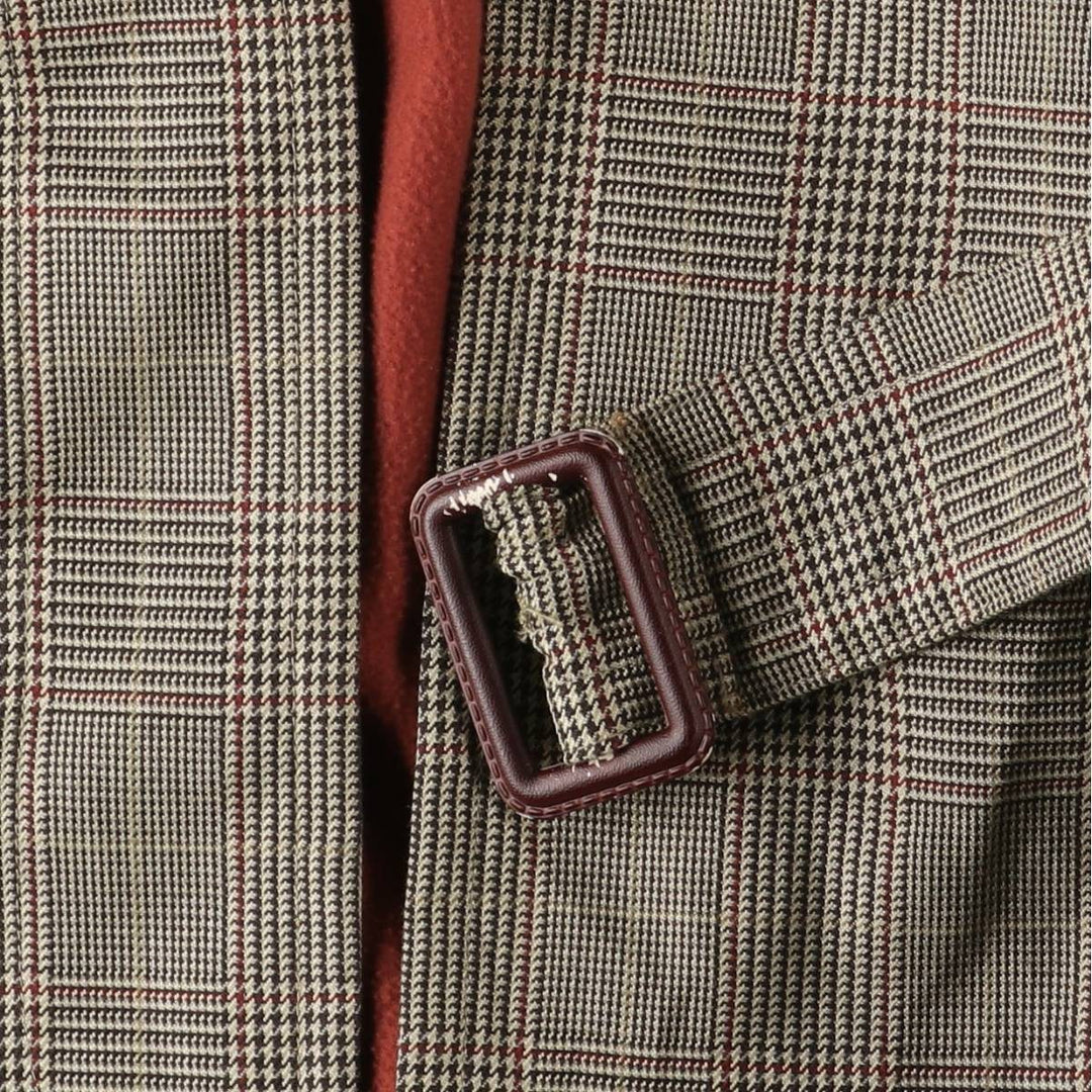 Burberry's BURBERRY LONDON Gun Club Check Balmacaan Coat, Women's Size L polyester Beige type Vintage Second Hand