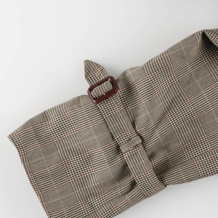 Burberry's BURBERRY LONDON Gun Club Check Balmacaan Coat, Women's Size L polyester Beige type Vintage Second Hand