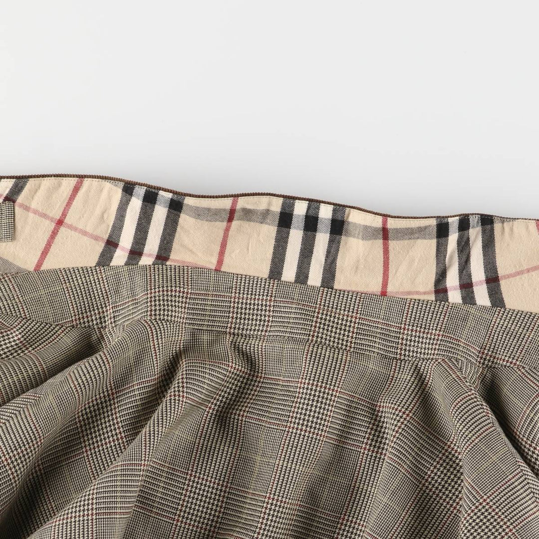 Burberry's BURBERRY LONDON Gun Club Check Balmacaan Coat, Women's Size L polyester Beige type Vintage Second Hand