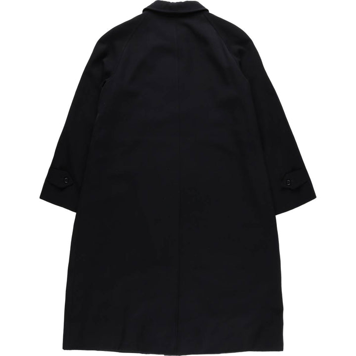 Burberry's Balmacaan Coat, Made in England, Women's Size L wool navy blue type Vintage Second Hand