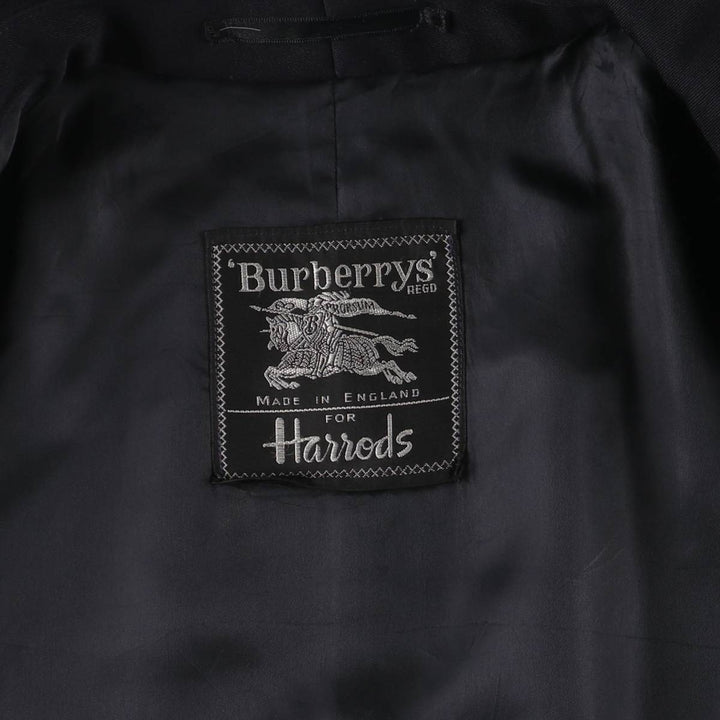 Burberry's Balmacaan Coat, Made in England, Women's Size L wool navy blue type Vintage Second Hand