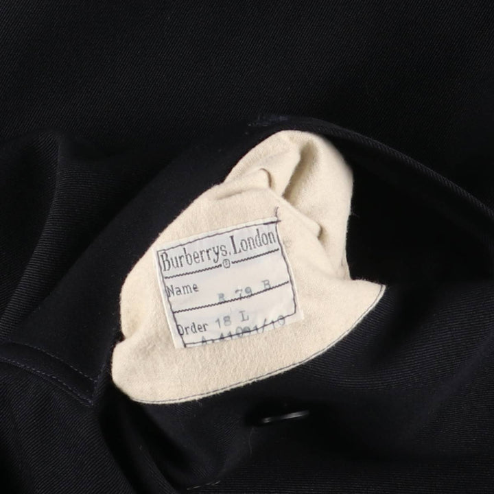 Burberry's Balmacaan Coat, Made in England, Women's Size L wool navy blue type Vintage Second Hand
