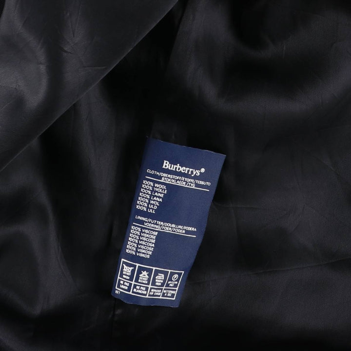 Burberry's Balmacaan Coat, Made in England, Women's Size L wool navy blue type Vintage Second Hand