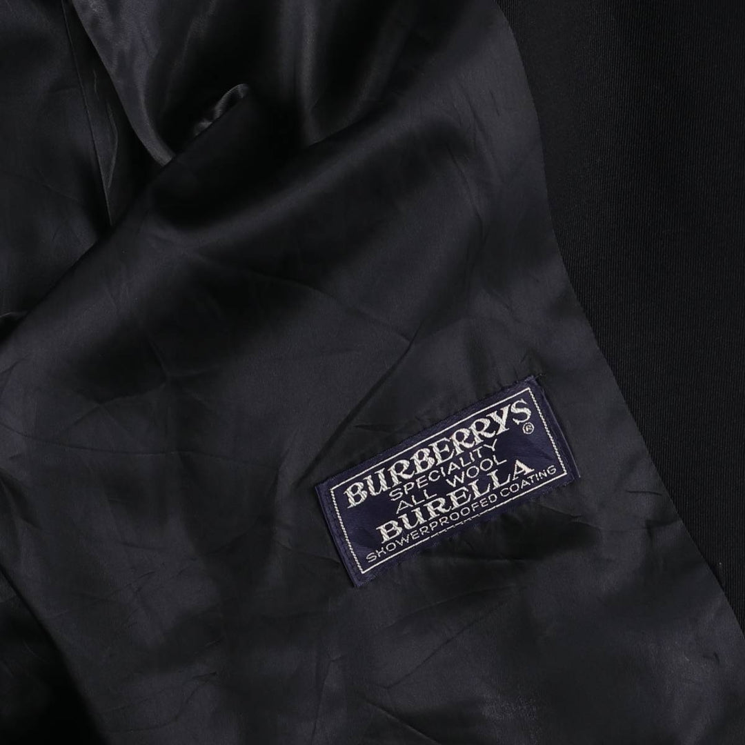 Burberry's Balmacaan Coat, Made in England, Women's Size L wool navy blue type Vintage Second Hand